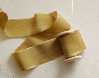 golden mustard silk ribbon,hand dyed silk ribbon,hand dyed silk ribbon, for wedding invitation,bridal bouquet,wedding flatlay styling