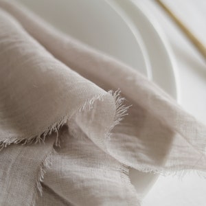 TAUPE wedding cotton napkins rehearsal dinner wedding table reusable neutral table napkins bulk cloth gauze napkins taupe wedding decor image 5