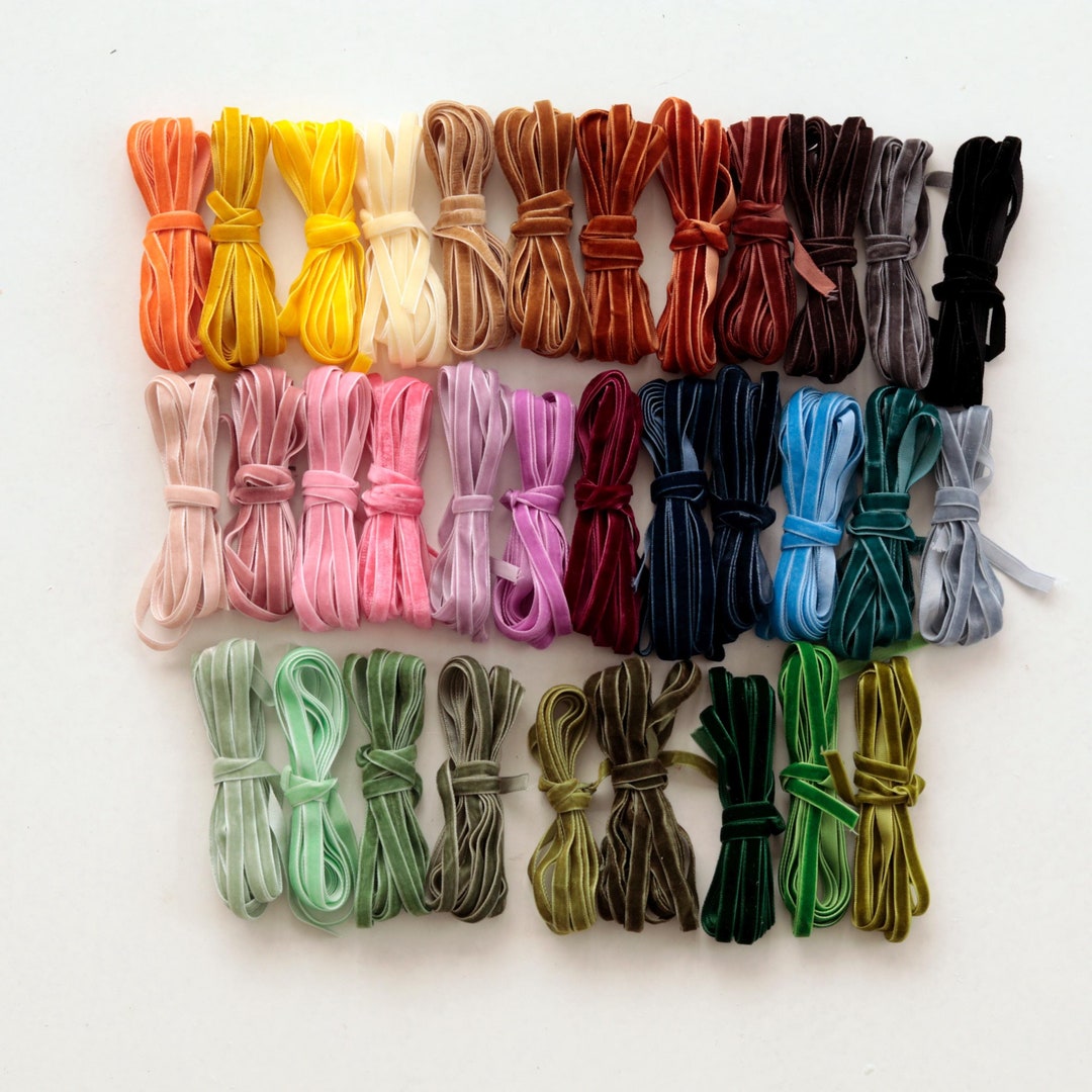 1/4 Inch Hand Dyed Velvet Ribbon, Ribbon for Gift Wrapping, Velvet Bows ...