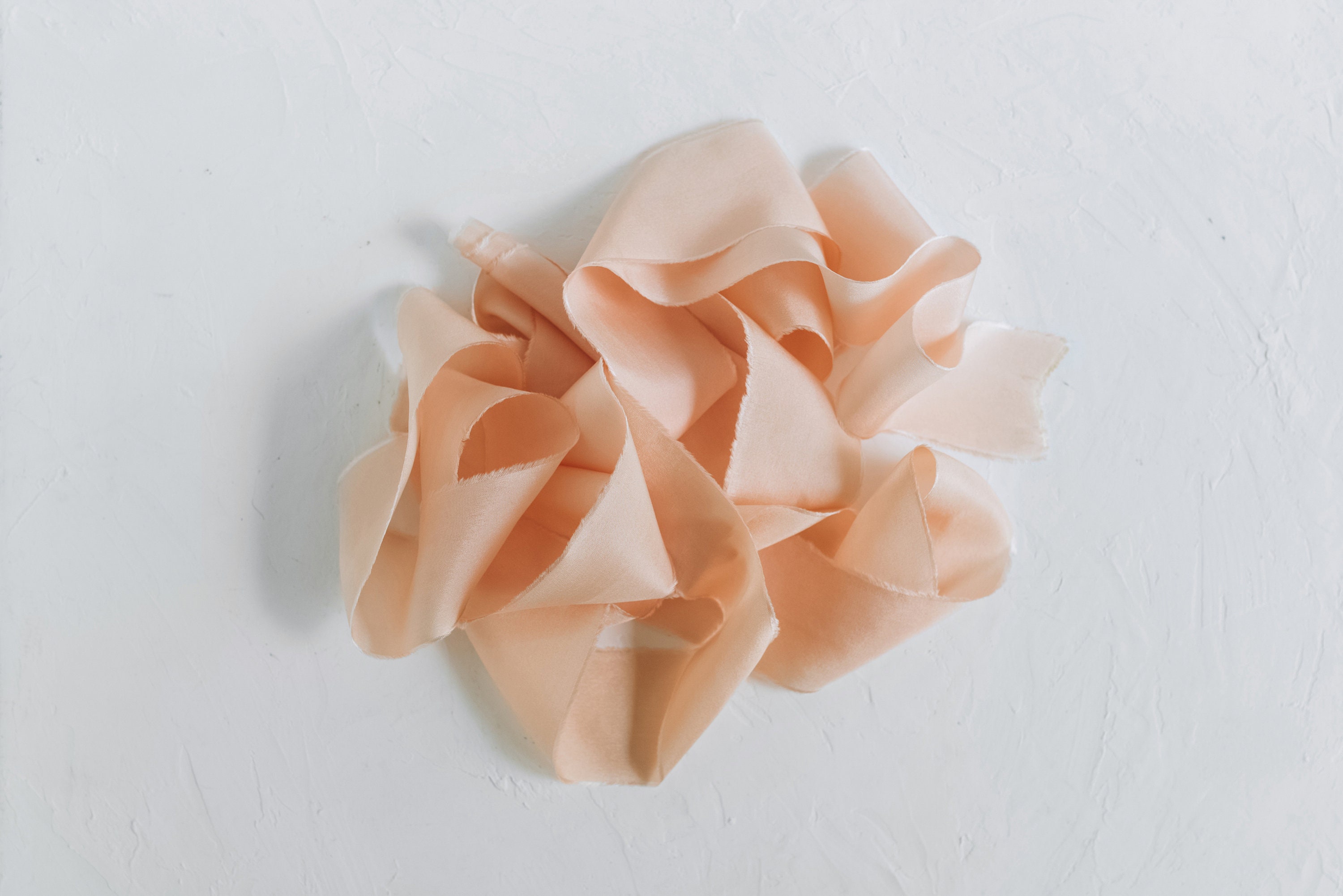 Peach Silk Ribbon,peach Wedding Ribbon,hand Dyed Silk Ribbon, for ...