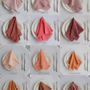 Soft cotton cloth napkins with frayed edges for elegant table settings