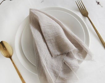 TAUPE wedding cotton napkins rehearsal dinner wedding table reusable neutral table napkins bulk cloth gauze napkins taupe wedding decor