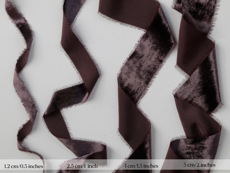 the ribbon is represented in 4 sizes from the thinnest 0.5 inches to the widest 2 inches. Use wide ribbon for large statement bouquets and floral compositions, Christmas wreaths, gift packaging etc. Thin ribbon works perfectly for wedding stationery.