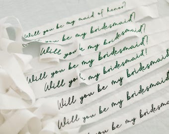 Will You Be My Bridesmaid Ribbon – Personalized Wedding Proposal