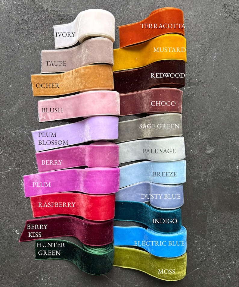 Velvet Ribbon : 1 Inch Ribbon by Yard for Decor & Gift Wrap - Etsy