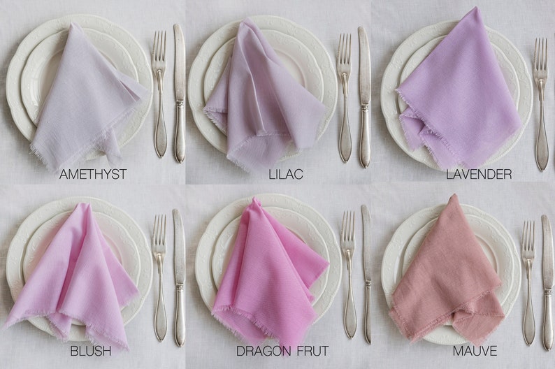 Cloth napkins for wedding place settings and curated table styling