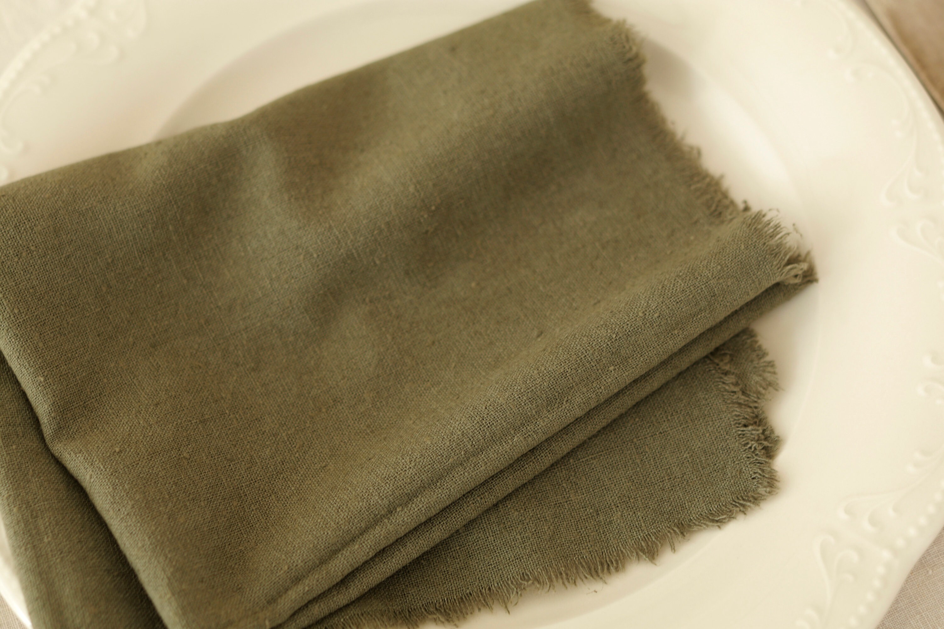 Olive green napkinsHand dyedCloth napkinsOlive napkins Etsy