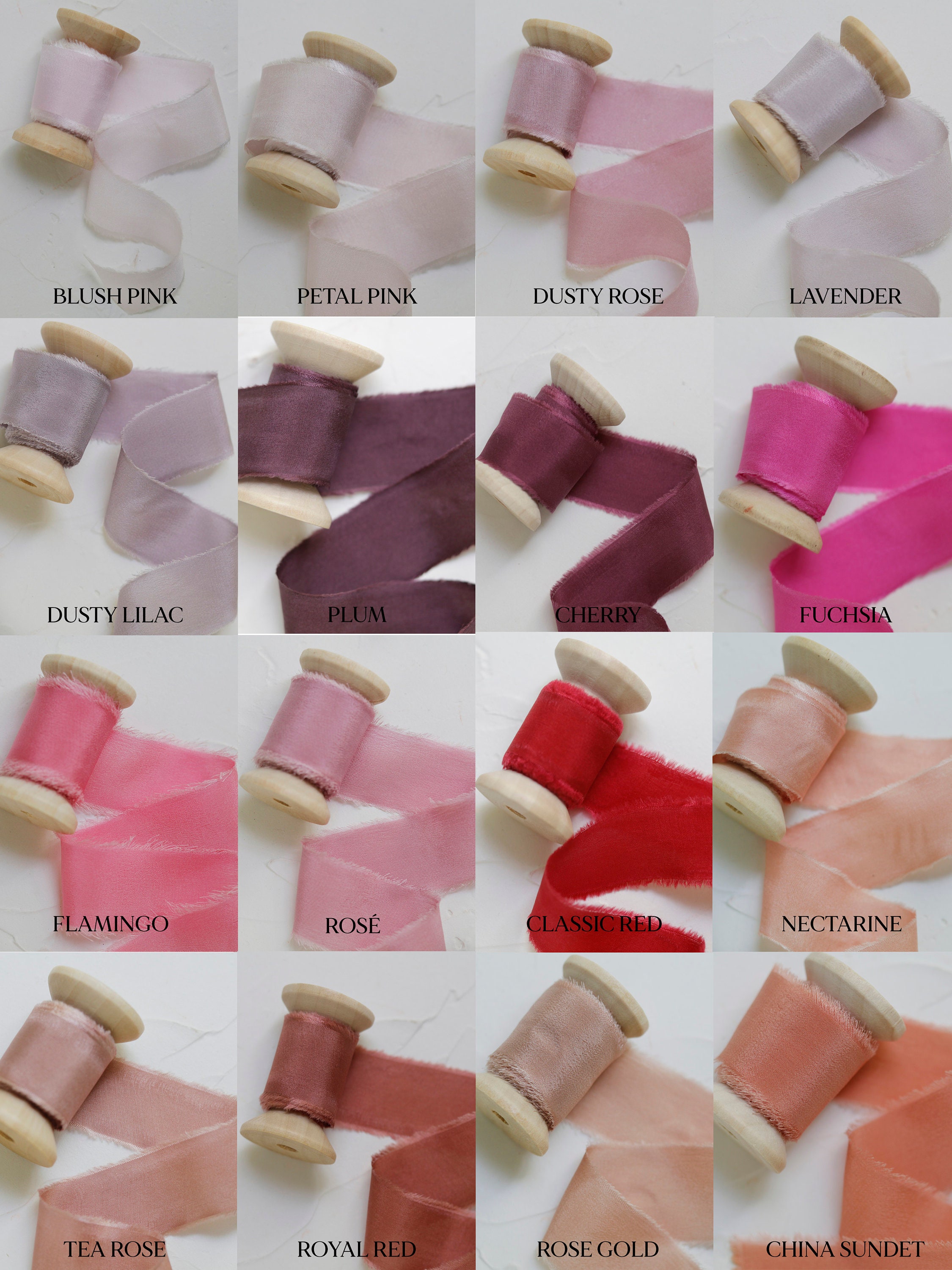 Hand Torn Silk Ribbon: Pink Wedding Ribbon for Bouquets and Invitations ...