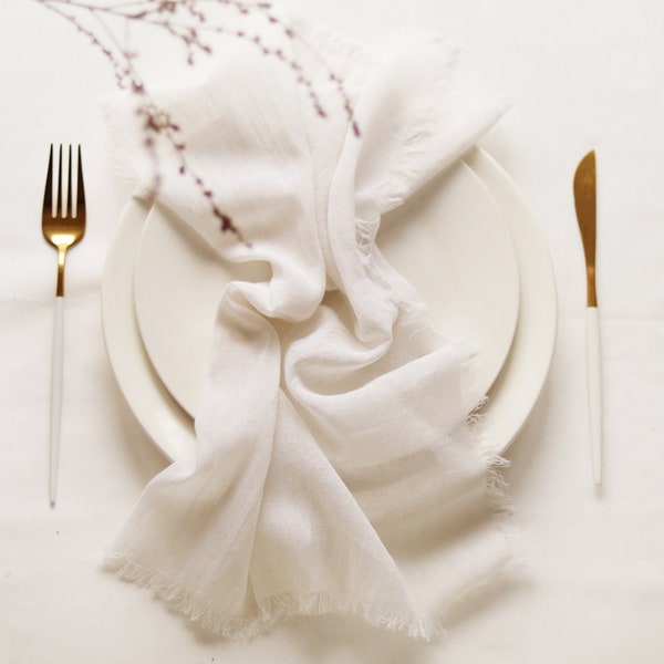 ivory white wedding napkins ivory farm table decor gauze napkins hand dyed wedding table setting boho gauze cotton white party table linens