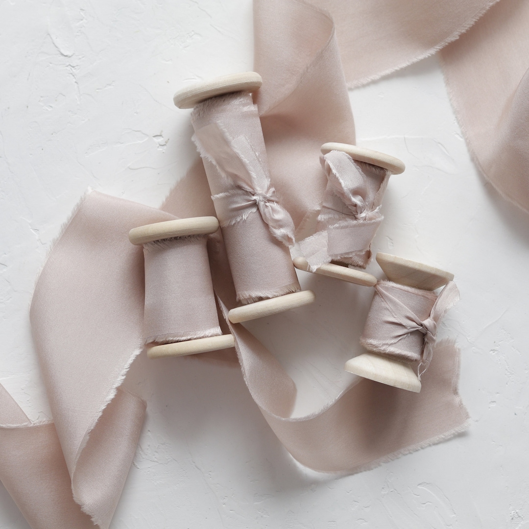 Dusty Nude Silk Ribbon,nude Wedding Ribbon,hand Dyed Silk Ribbon, for ...