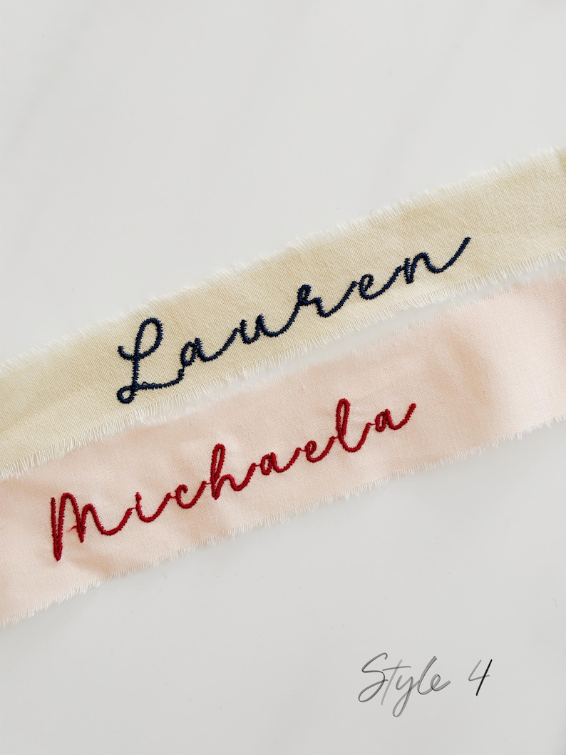 Script Ribbon Personalized Name Ribbon With Embroidery, Custom Wedding Place Setting ...