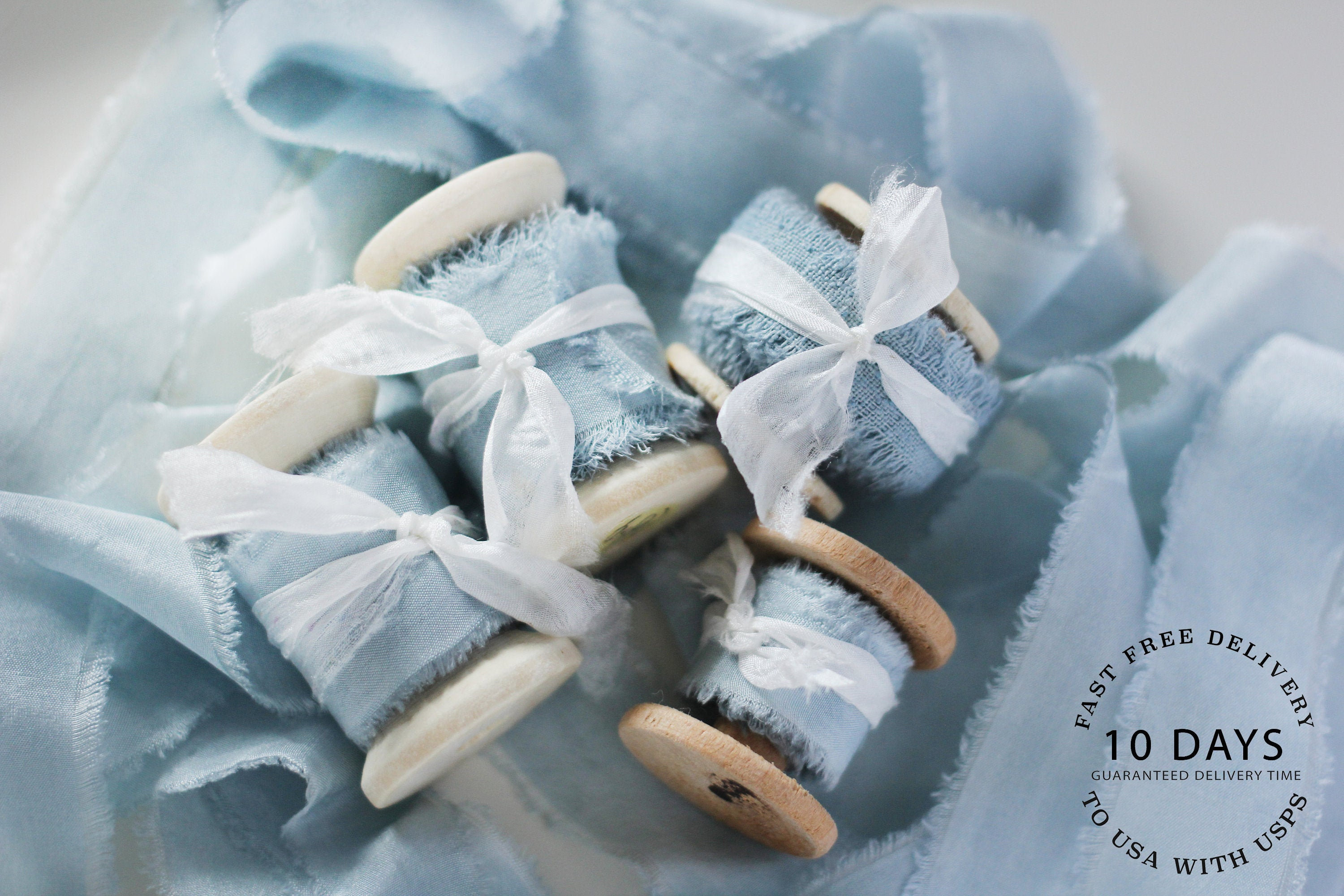 light blue silk ribbon