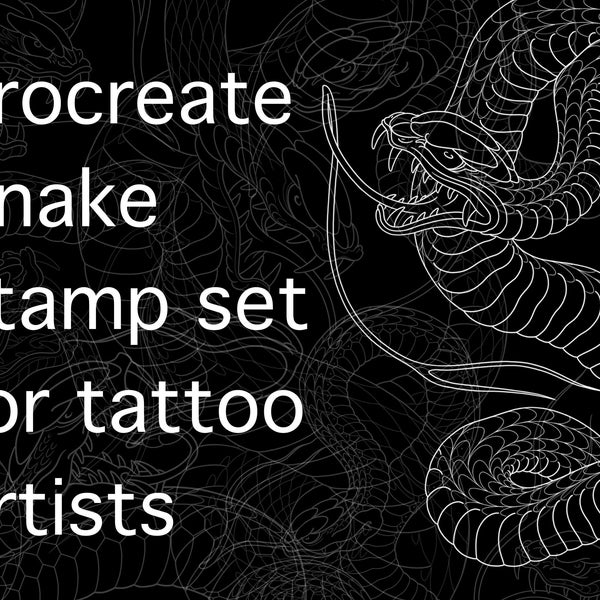 Japanese / Traditional Snake Procreate stamp kit