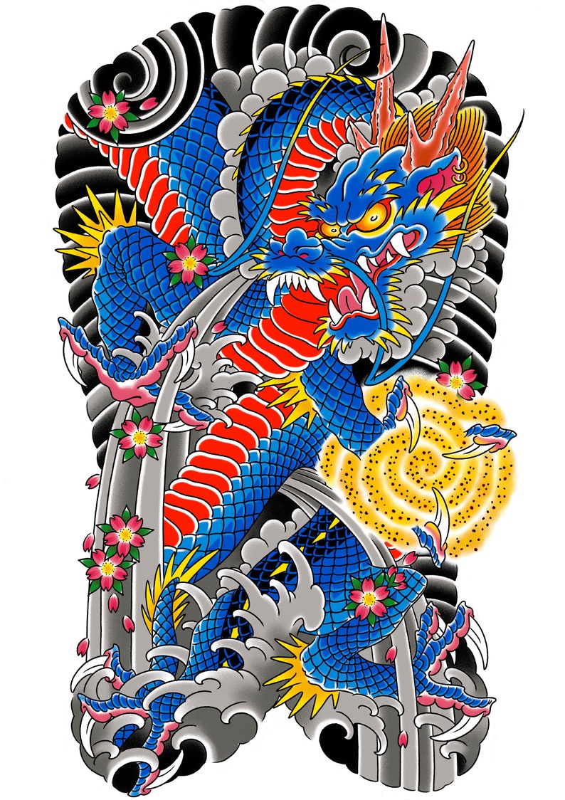 Japanese Dragon Procreate Stamp Kit - Etsy