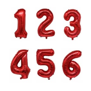 40” Red Number Age 1 2 3 4 5 6 Foil Balloon Birthday Party Decoration