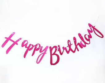 Barbie Pink Glitter Happy Birthday Banner Balloons Party Decorations Decor