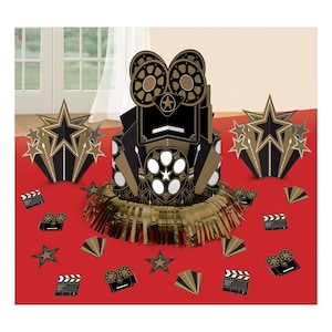 1920s Hollywood Themed Party Table Decorations Movie Award Night Decoration & Confetti