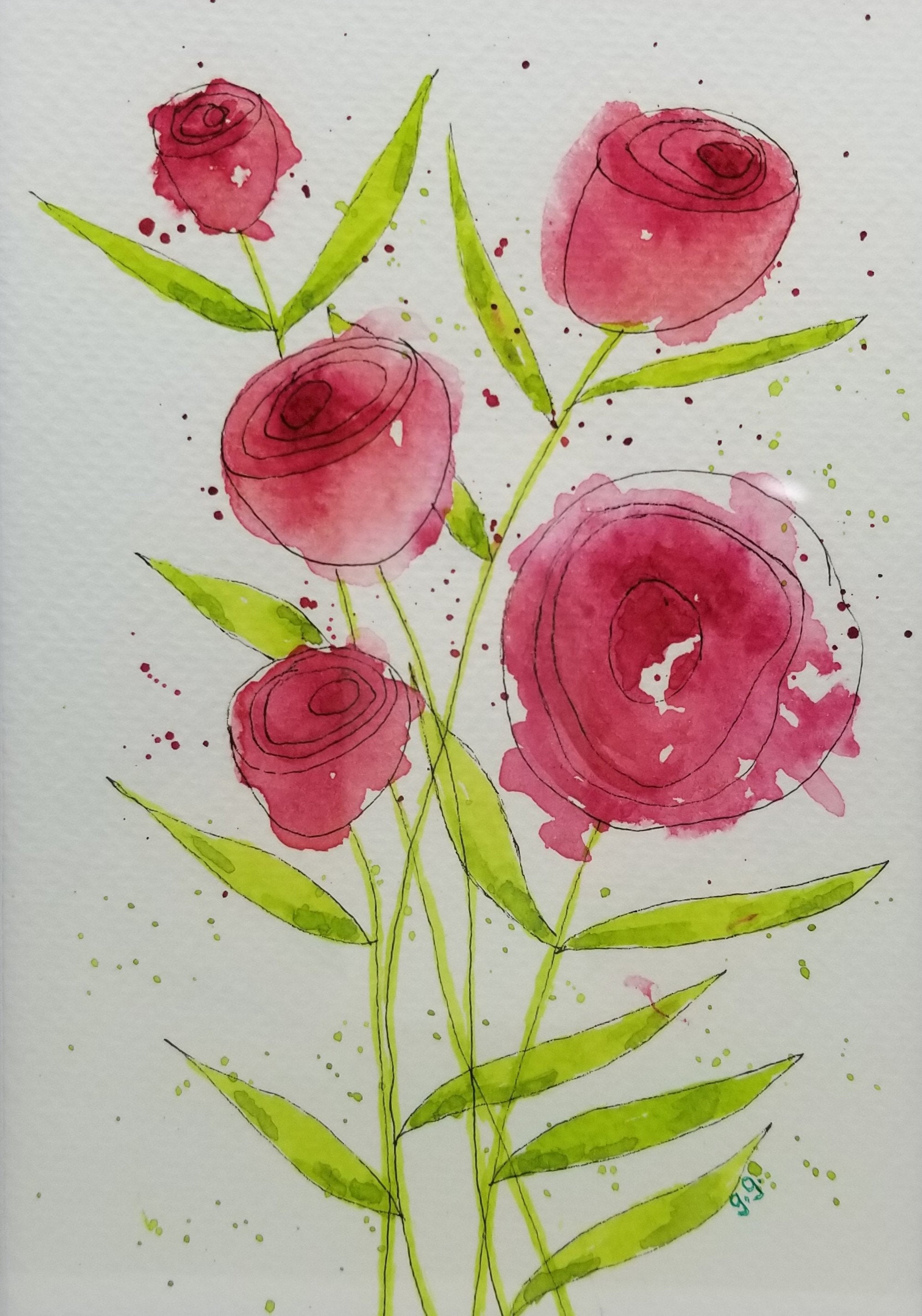 Red Roses Original Watercolor Painting - Etsy Italia