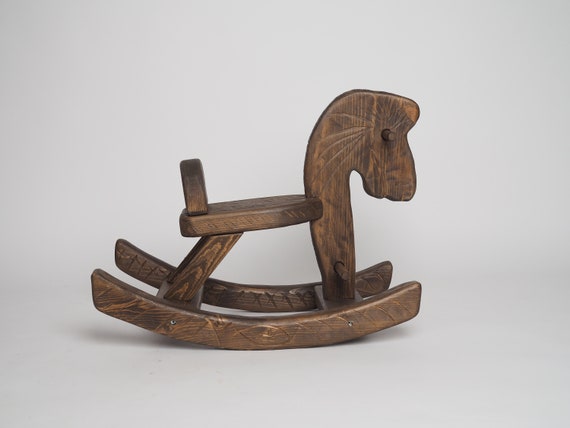 handcrafted wooden rocking horse