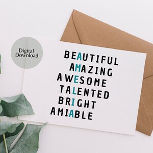 Tarjeta de nombre / Cumplidos / Personalizado / Descarga digital