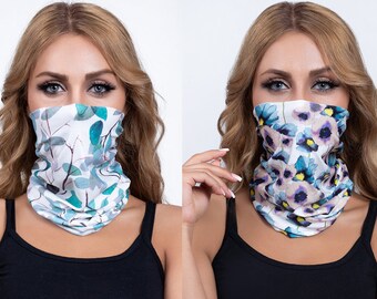 12 in 1 Neck Gaiter Multi-functional Face Mask, Face Covering Floral, Headband, Bandana, Balaclava, Hair Band, Dust Mask