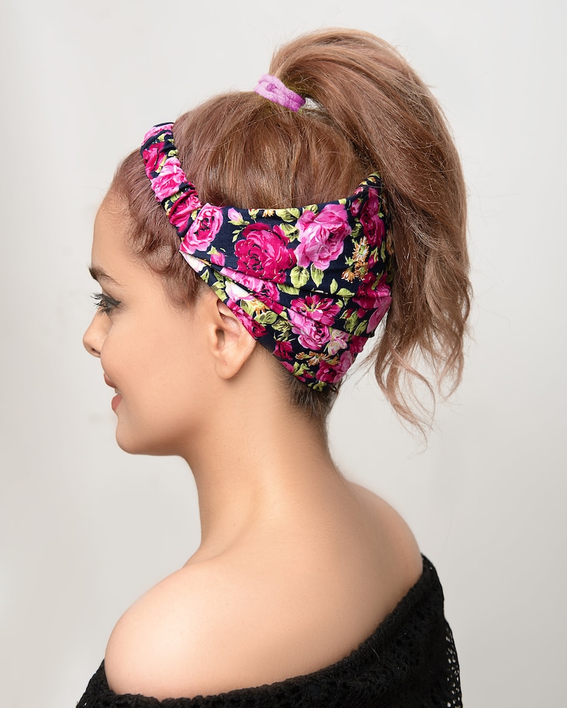 Multi style stretch headband bandana black headband head wrap Etsy