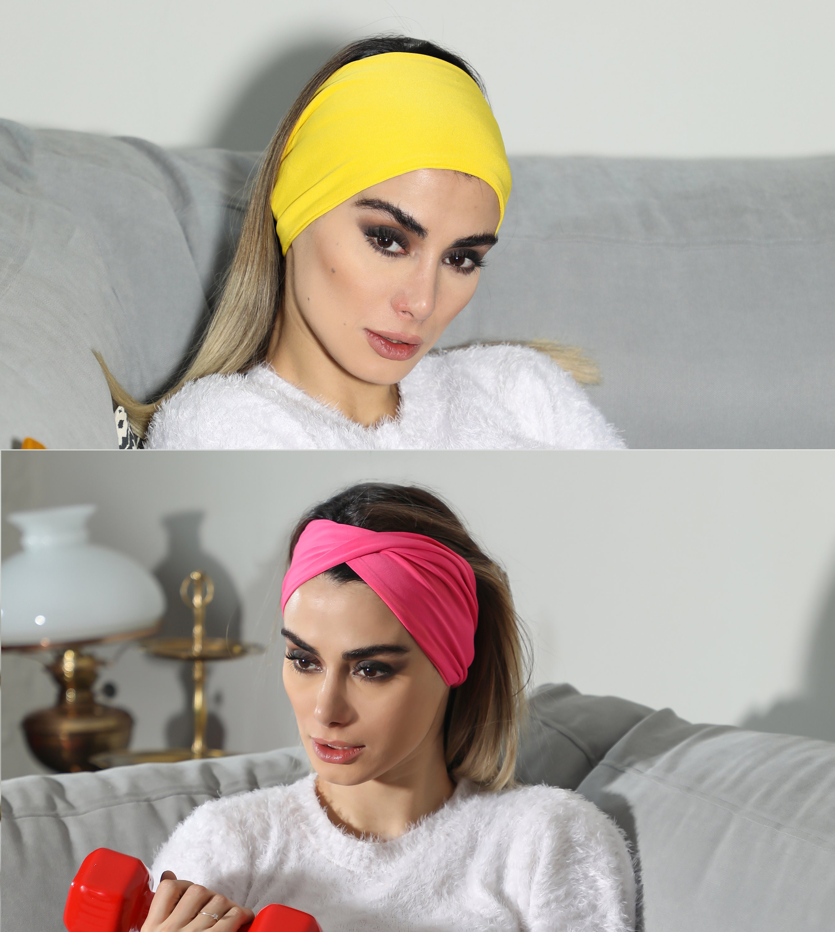 Multi Style Stretch Headband 11 Colors Green Headband Head Etsy