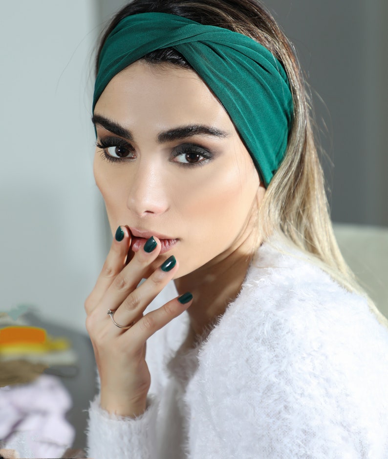 Multi style stretch headband 11 colors green headband head Etsy