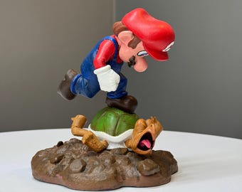 Figura de resina de Super Mario pintada a mano: estatua coleccionable de 15,8 cm / impresión 3D, regalo para gamers