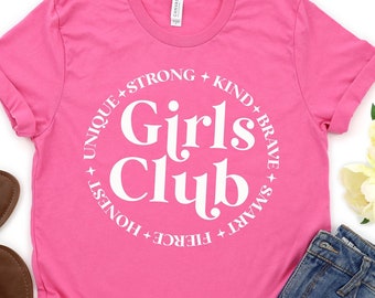 Girls club svg, strong girl svg, firece svg, unique svg, girl power, female svg, girl empowerment svg, girl adjectives svg, girl gift