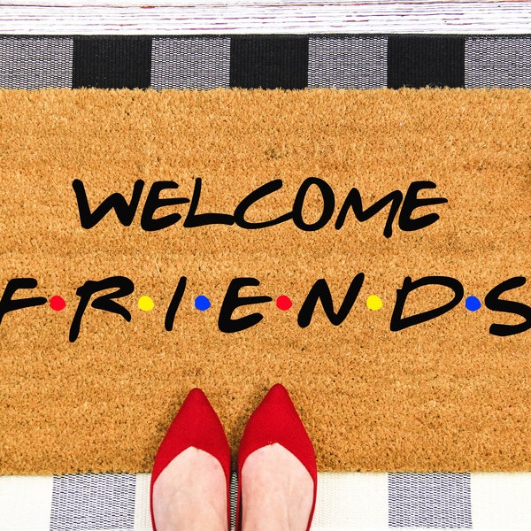 Digital download Welcome Friends Door mat svg, Friends sitcom doormat svg, digital cut file