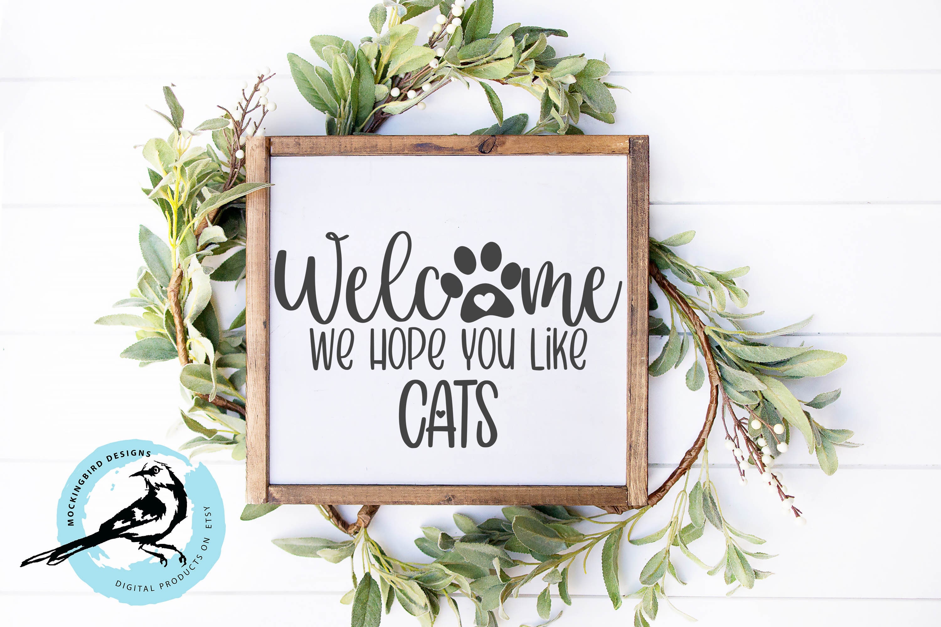 Welcome We Hope You Like Cats Svg Welcome Svg Door Round Etsy