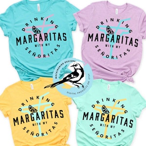 Digitale Trinkmargaritas mit meinen Senoritas SVG-Design, Mädchenreise, Mädchenwochenende, beste Freunde, Bachelorette, Hemd, trinken SVG, BFFs