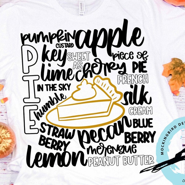 Digital Pie Lover Word Art SVG file, pie svg, word art svg, thanksgiving svg, foodie svg, holiday svg, baking svg, baker, svg, cooking svg