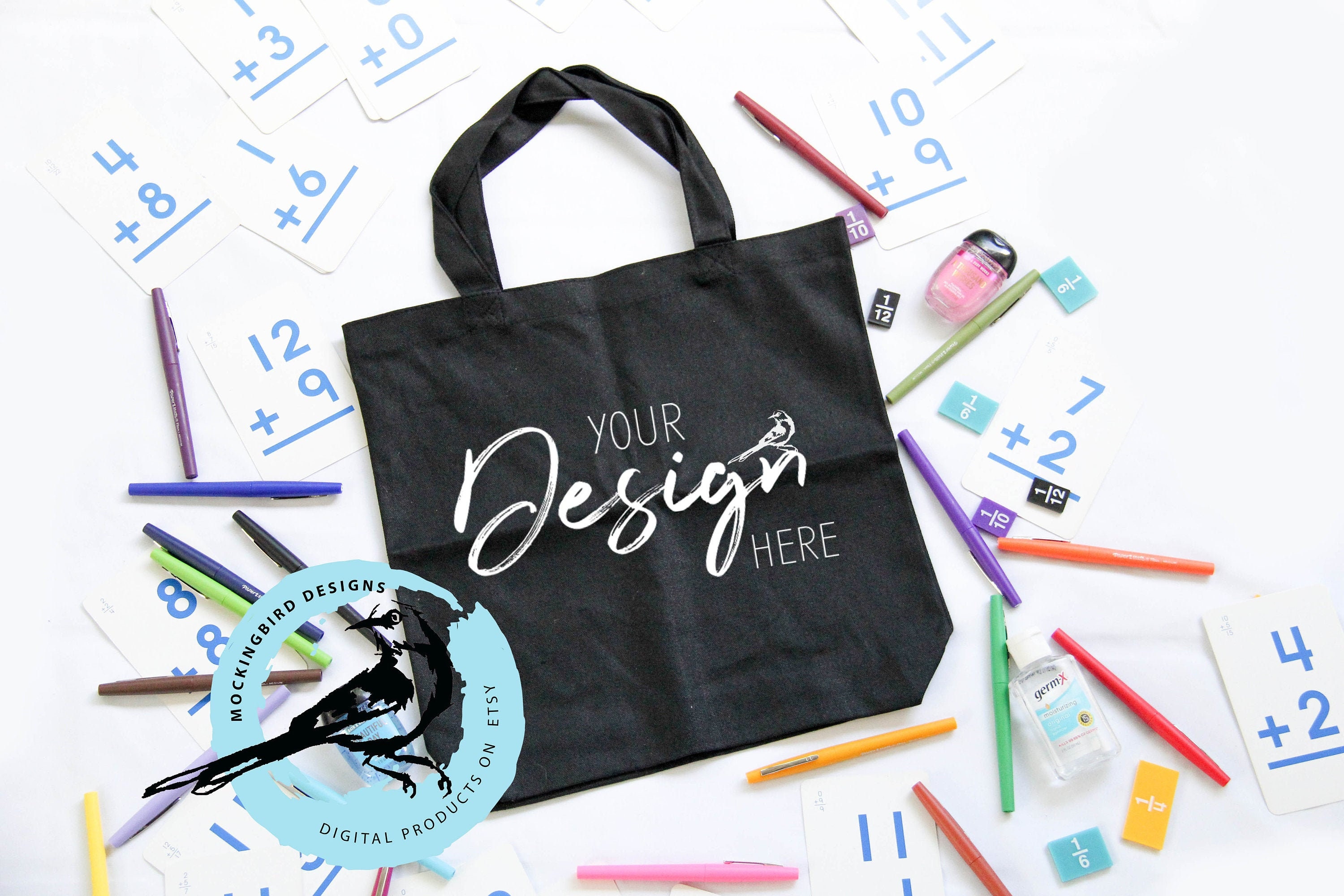 Download Black Canvas tote back to school teacher mockup with ...
