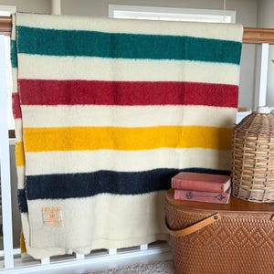 Vintage Trapper Point Wool Blanket - Etsy