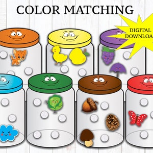 Color Matching, Color Activity, Learning Colors, Toddler Activity, Preschool Printable, Homeschool Learning, Montessori Color Sorting Games