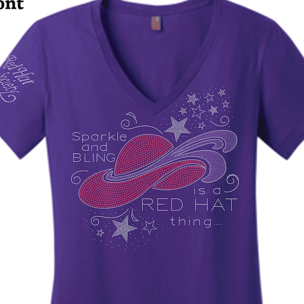 Sparkle Bling Red Hat Society Tshirt, Red Hat Society, Red Hat Tshirt, Red Hat Shirt