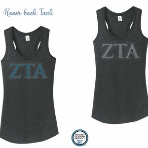 Regata ZTA Zeta Tau Alpha Letters Racer-back