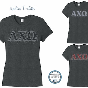 AXO Alpha Chi Omega Letras Griegas Camiseta de Damas