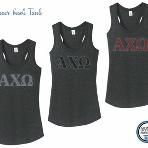 AXO Alpha Chi Omega Letras Griegas Racer-back Tank