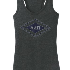 ADP Alpha Delta Pi Diamond con Sparkle Racer-back Tank