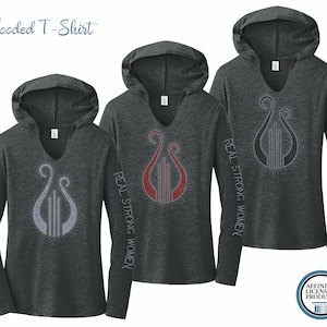 Camiseta com capuz AXO Alpha Chi Omega Lyre com brilho