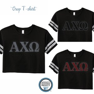 AXO Alpha Chi Omega Letras Griegas Camiseta de Cultivo