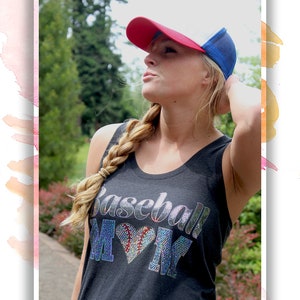Camiseta de la mamá de béisbol, camiseta de la madre de béisbol, sudadera con capucha de la madre de béisbol, béisbol mamá Rhinestones, béisbol mamá brillante, béisbol mamá Bling