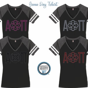 Camiseta Alpha Omicron Pi Letters Game Day