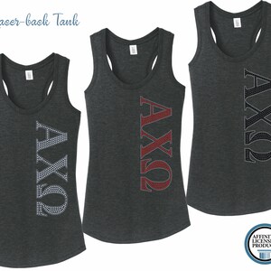 AXO Alpha Chi Omega Sideways Cartas Racer-back Tank