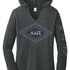 ADP Alpha Delta Pi Diamond con camiseta con capucha Sparkle