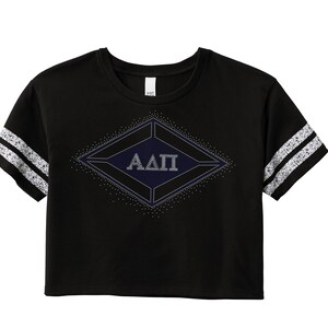 ADP Alpha Delta Pi Diamond con camiseta Sparkle Crop