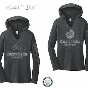 KD Kappa Delta Camiseta con capucha logotipo de la hermandad